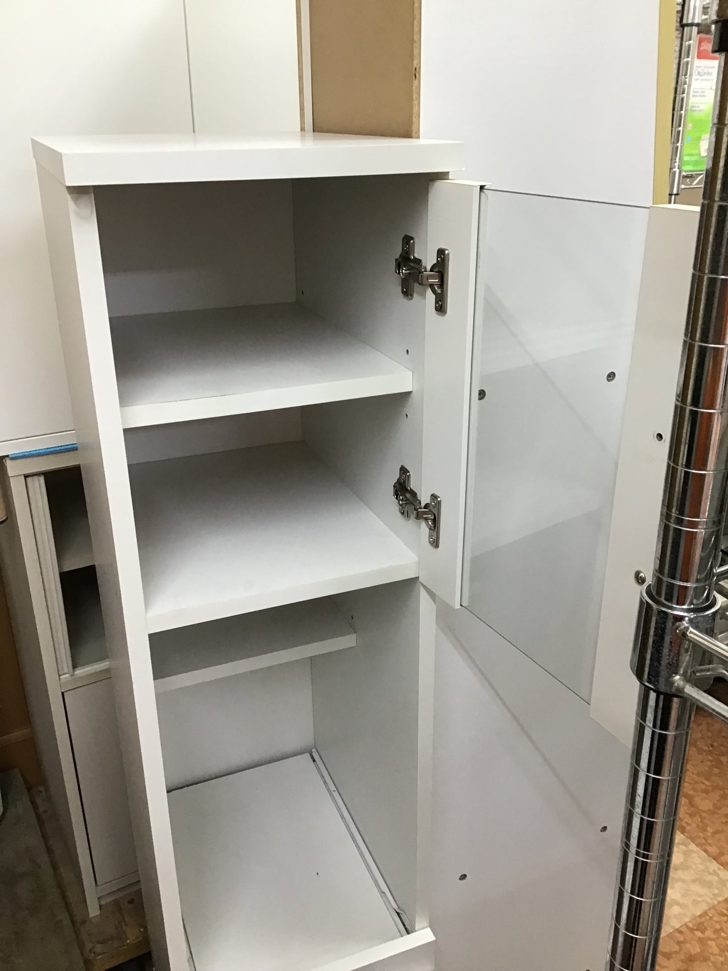 【深草店】 カップボード　白　幅28.5㎝　奥行39.5㎝　高さ120㎝